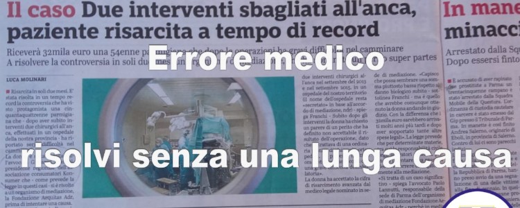 Konsumer Parma, non è necessaria la causa per gli errori medici