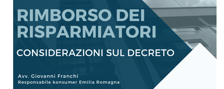 Considerazioni sul decreto per il rimborso dei risparmiatori