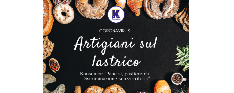 Coronavirus. Artigiani sul lastrico. Konsumer: 